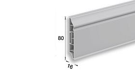 Напольный плинтус Идеал Дюра Фигурный 002 Светло-Серый 2200мм/80мм/16мм, 1 м.п.